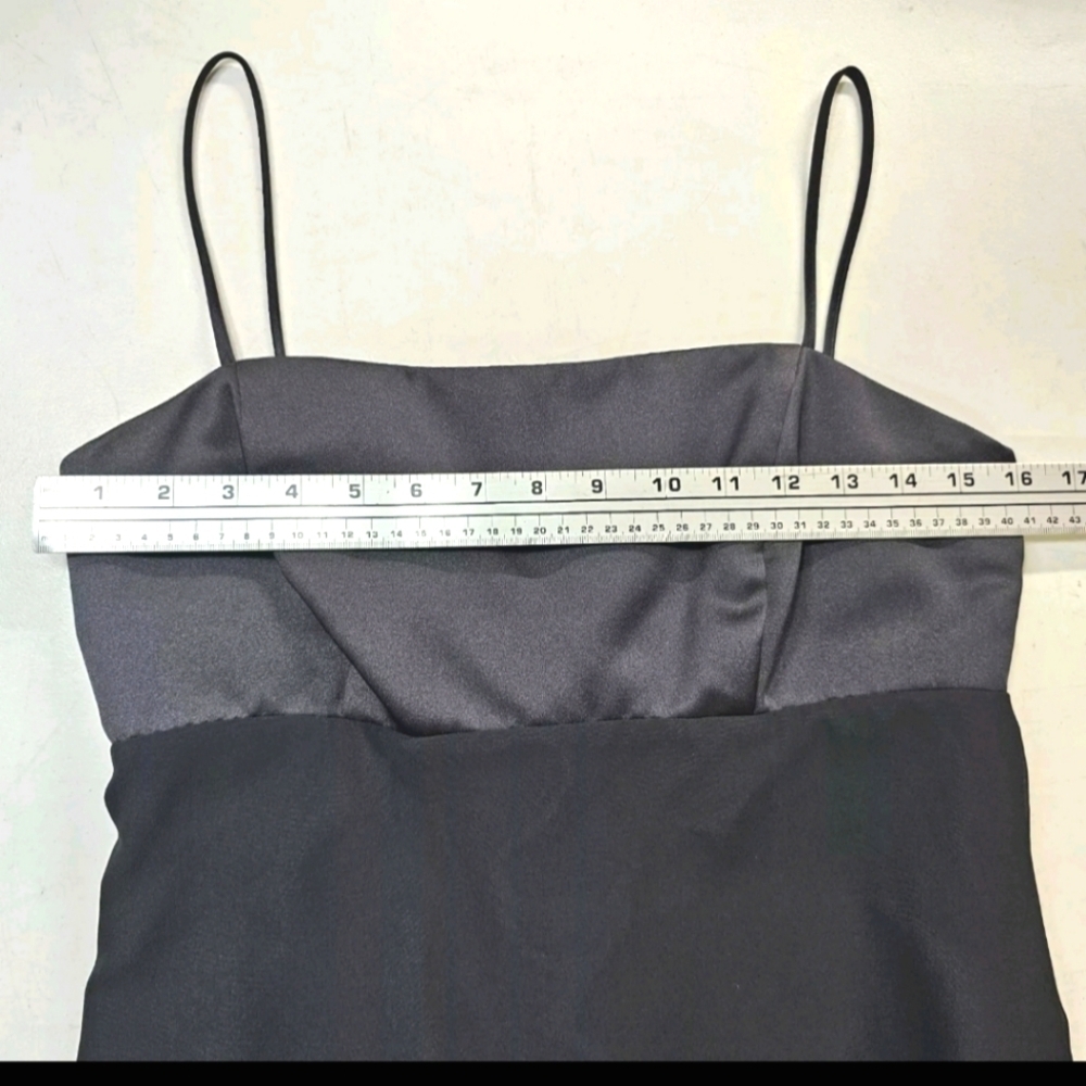 Alfred Angelo Sz 8 Black Satin Formal Evening Party Cocktail Elegant Maxi Dress - Picture 9 of 13